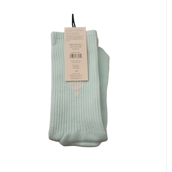 NWT FP Movement by Free People Last Lap Classic Tube Pistachio Buti Logo Socks - Picture 2 of 2